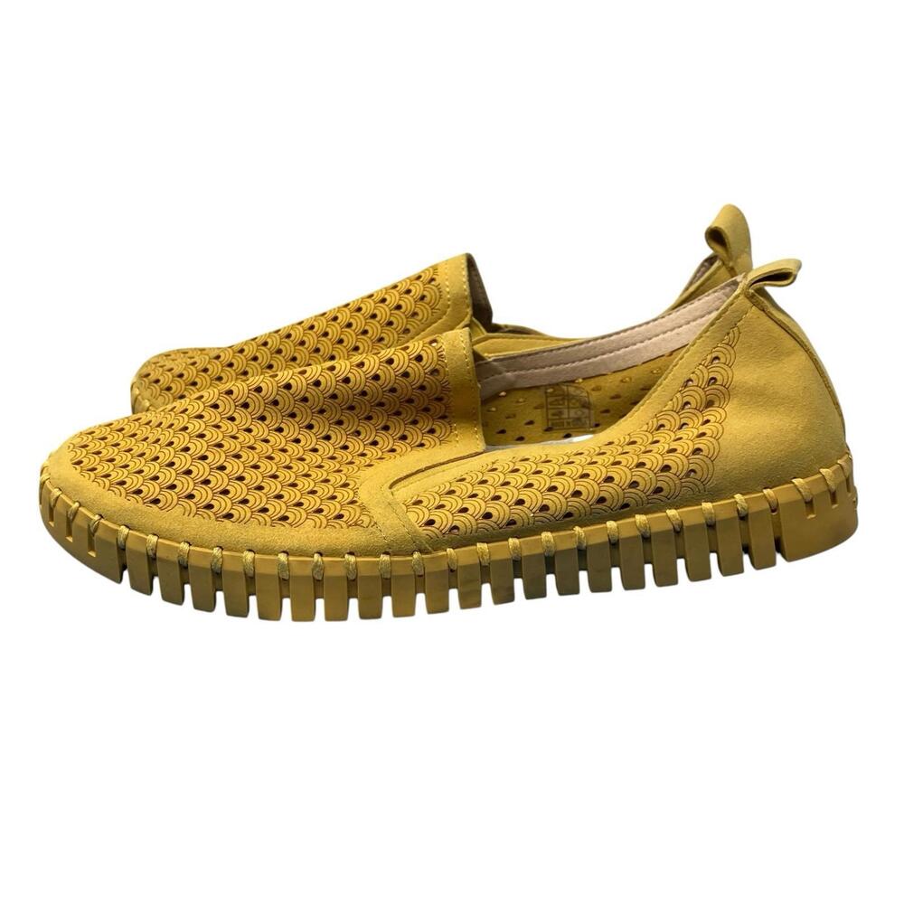 Ilse Jacobsen Hornbaek Tulip 139 Womens 12 Yellow Slip On Scallop Comfort Travel - Picture 6 of 9